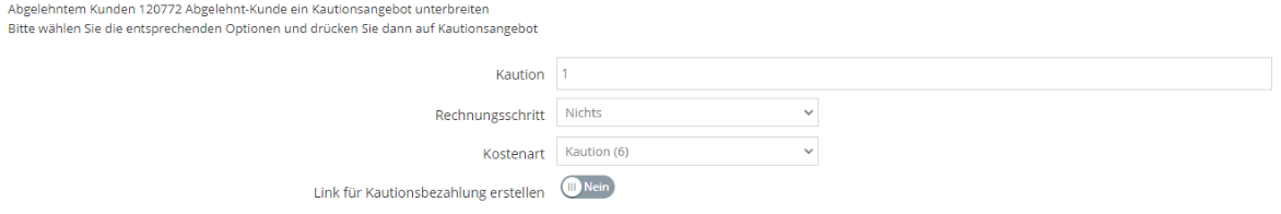 Keine Kaution erheben